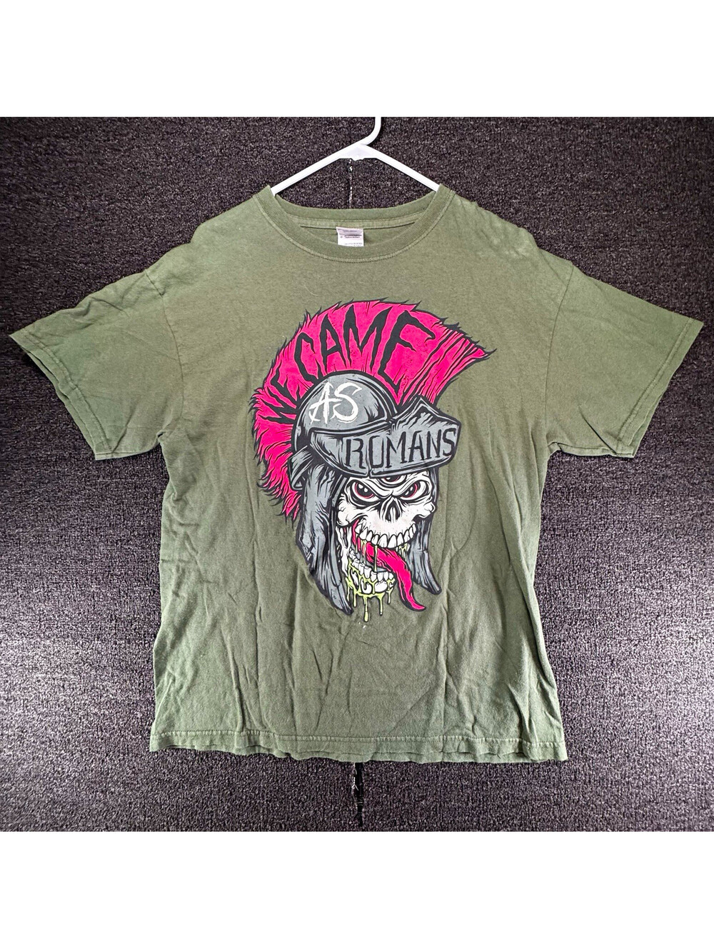 We Came As Romans Band T Shirt Size Large Green Skull Mohawk Graphic Metalcore